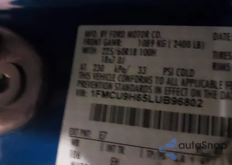 2020 Ford Escape Sel из США, поврежденный, VIN 1FMCU9H65LUB96802